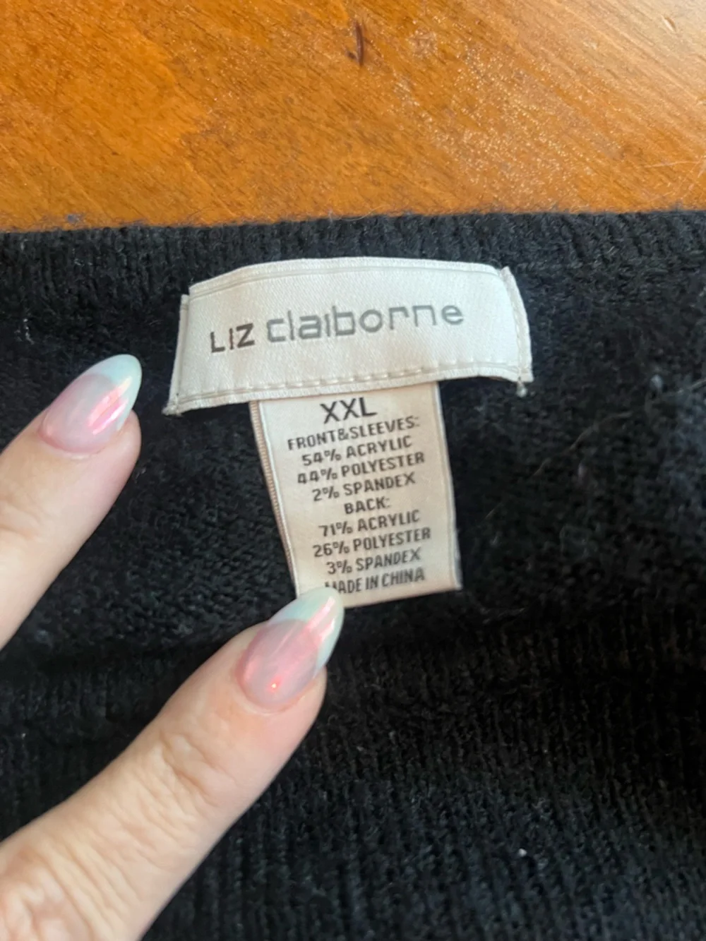Liz Claiborne Black Sweater with Sparkle Detail - Picture 2 of 3
